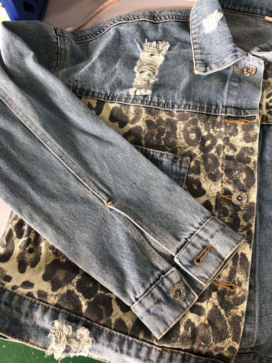 Leopard Patchwork Denim Jacket